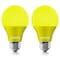 Luxrite A19 LED Light Bulbs 8W (60W Equivalent) Yellow Colored Bulbs Non-Dimmable E26 Base 2-Pack LR21490-2PK - alternate 1